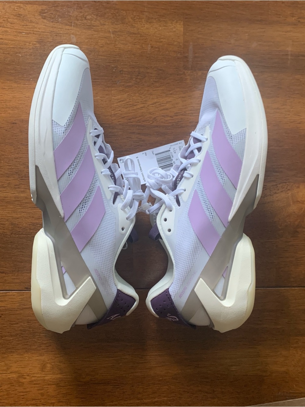 adidas Adizero Ubersonic 5 Women's Tennis Shoes Size 10.5 White Purple JQ6351